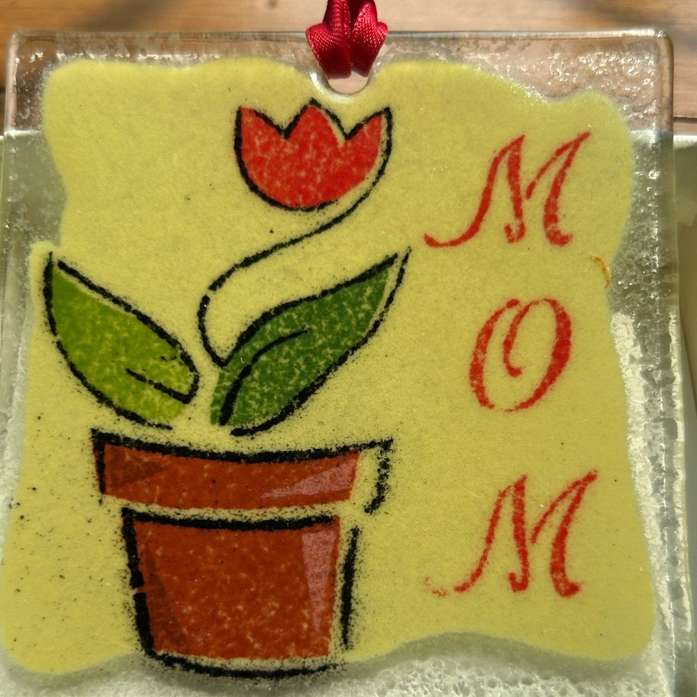 Vintage Rare Peggy Karr Glass Mother’s Day Ornament